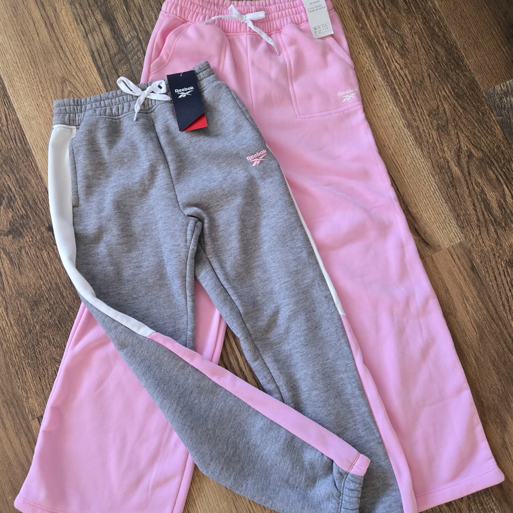 Reebok Kids Pink and Gray Joggers
